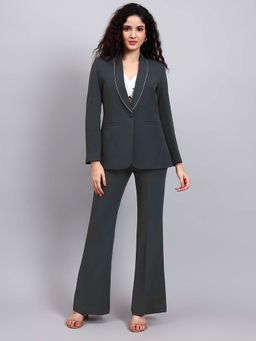 Powersutra - Dark Grey Shawl Collar Tailored Co-Ord Set