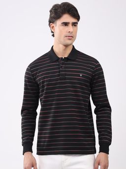 Monte Carlo - Black Stripes Regular Fit Polo T-Shirt