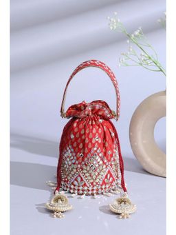 Biba - Women Red Polycotton Potli Bag