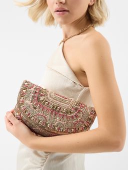 Accessorize London - Women's Bead Embellished Clutch