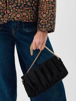 Accessorize London - Women's Ruched Faux Suede Clutch