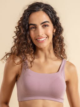 Nykd by Nykaa - Trendy Square Neckline Slip on Bra with full coverage - NYB158 Lavender