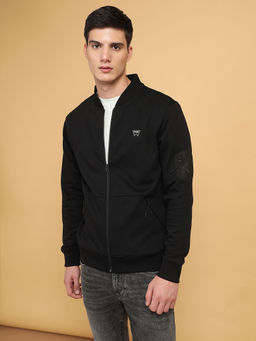 Wrangler - Men's Solid Black Zip-Up Sweatshirt