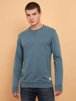 Wrangler - Men's Solid Blue Overdyed Sweatshirt