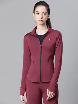 Athlisis - Maroon Women Solid Dry-Fit Outdoor Jacket