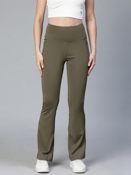 Athlisis - Women Olive Bootcut-Fit Quick Dry Track Pants