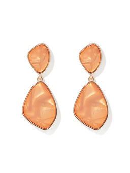 Forever New - Jaime Acrylic Swirl Geo Peach Drops & Danglers Earrings
