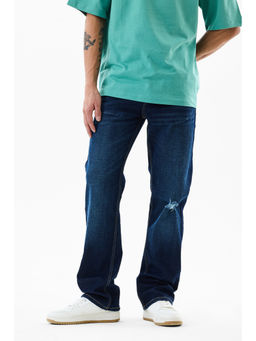 Snitch - Navy Blue Distressed Straight Casual Jeans