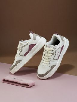 Campus - OGL-06 Women Off White & Purple Sneakers