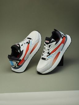 Campus - Vitality Men Off White & Red Sneakers