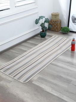 Saral Home - Cotton Yoga Mat-Runner-Grey-60X180 Cm
