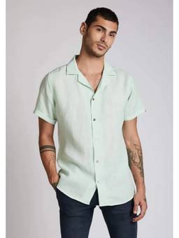 B Label - Green Cuban Collar Arrow Shirt