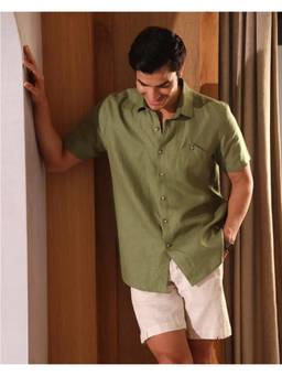 B Label - Olive Classic Half Sleeve Burrow Shirt