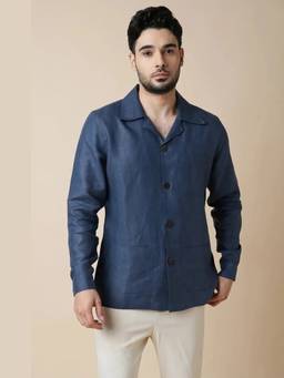 B Label - Navy Blue Zenith Shacket Shirt
