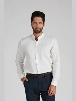 B Label - White Mandarin Collar Origin Shirt