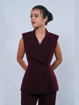SG.Label - Signature Wrap Vest - Rich Maroon