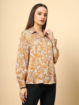 Gipsy - Mustard Shirt with Printed Fabric