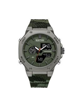 Reaction Kenneth Cole - ANA-DIGIT Green Silicone Strap Sports Wear Watch for Mens - KRWGP9005701