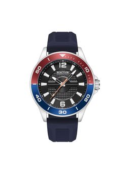 Reaction Kenneth Cole - 3 Hands Black Blue Silicone Strap Sports Wear Watch for Mens - KRWGM9007103