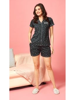 Quira - Women Green Pure Cotton Printed Top with Shorts