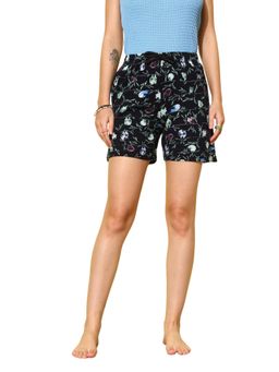 Leading Lady - Women Blue Cotton Printed Shorts