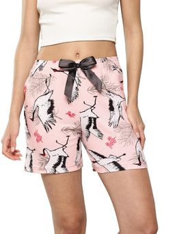 Leading Lady - Women Pink Cotton Printed Shorts