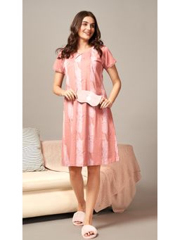 Quira - Women Red Pure Cotton Printed Nightdress