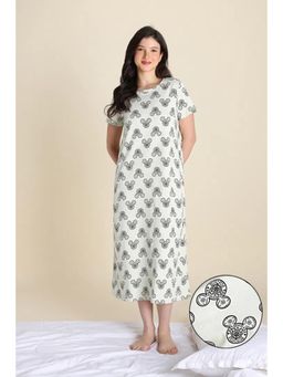 Zivame - Women Green Cotton Printed Nightdress