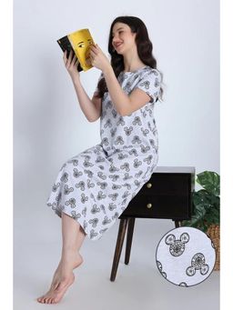 Zivame - Women Blue Cotton Printed Nightdress