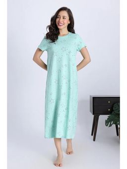 Zivame - Women Green Cotton Printed Nightdress
