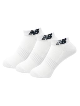 New Balance - White Solid/Plain Casual Socks For Men (Pack of 3) (M)