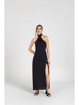 PAST MODERN - Scarf Wrap Black Maxi Dress
