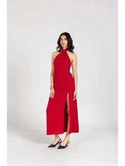 PAST MODERN - Scarf Wrap Red Maxi Dress