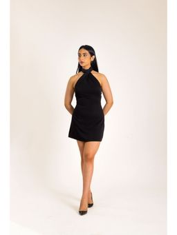 PAST MODERN - Black Scarf Wrap Mini Dress