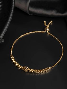 PRITA - Floral American Diamond Studded Rose Gold Bracelet