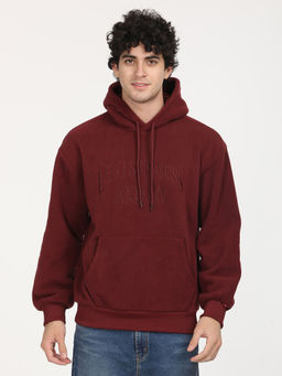 Levi's - Men Brand Logo Maroon Hoodie