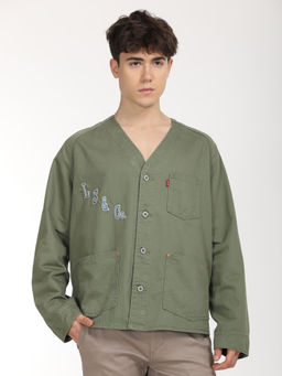 Levi's - Men Typographic Print Olive Jacket