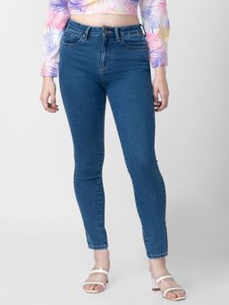 Spykar - Women Mid Blue Cotton Super Skinny Ankle Length Jeans (alexa)