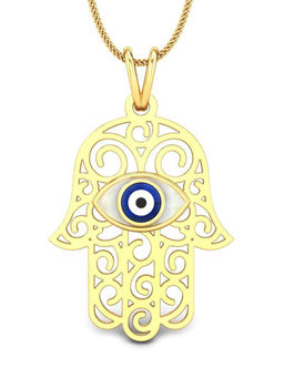 Candere by Kalyan Jewellers - Bis Hallmarked Yellow Gold Evil-Eye 14Kt Pendant for Women/Girls
