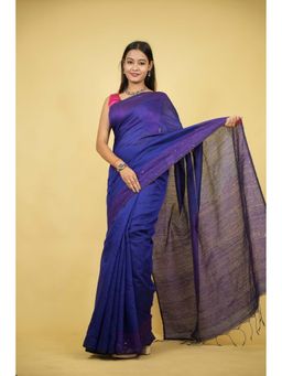 Isadora Life - Blue Embellished/Sequined Pre-Draped Saree with Unstitched Blouse