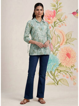 Lakshita - Phulwari Green Printed Cotton Shirt for Women