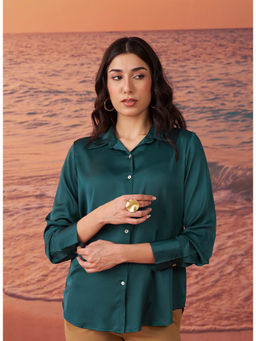 Lakshita - Green Satin Shirt For Women