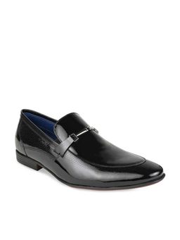 REGAL - Men Black Solid Patent Leather Slip-On Shoes