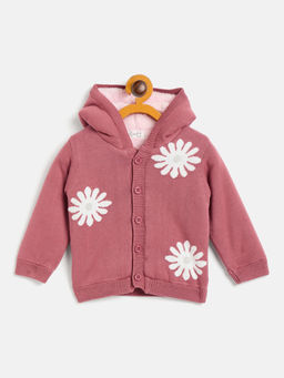 JWAAQ - Pink Full Sleeve Fur Lined Winter Sweater