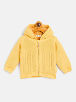 JWAAQ - Yellow Full Sleeve Fur Lined Winter Sweater