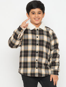 JWAAQ - Boys Multi-Color Full Sleeve Fur Lined Winter Bomber Jacket