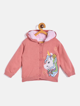 JWAAQ - Peach Full Sleeve Fur Lined Winter Sweater