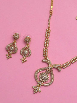 Estele - Gold Plated CZ Sparkling Necklace Set for Women