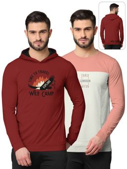 BULLMER - Printed Full Sleeve Sweatshirts For Men Multi-color (Pack of 2)