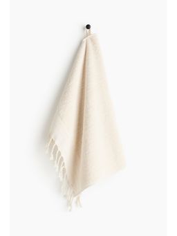 H&M - White Fringed Cotton Hand Towel